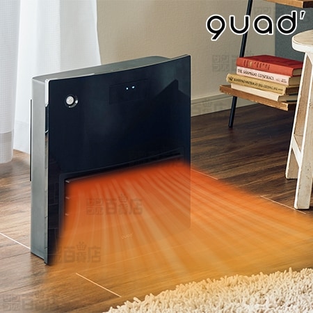 QUADS(クワッズ)/自動ルーバー機能付 加湿大風量セラミックヒーター「ムービングヒートモイスト」(人感センサー付)/QS512BK 