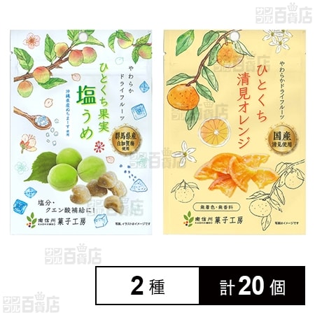 南信州菓子工房 ひとくち果実塩うめ 20g / ひとくち清見オレンジ 24g