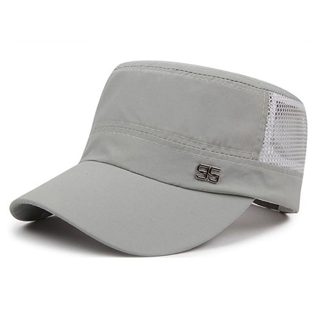 【ライトグレー】速乾性・通気性抜群！ メッシュ ワークキャップ 男女兼用 サイズ調整可