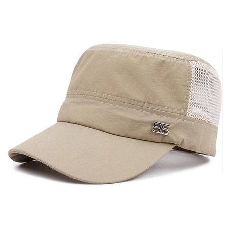 【ベージュ】速乾性・通気性抜群！ メッシュ ワークキャップ 男女兼用 サイズ調整可