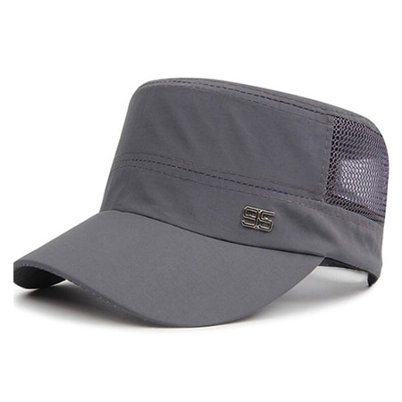 【グレー】速乾性・通気性抜群！ メッシュ ワークキャップ 男女兼用 サイズ調整可