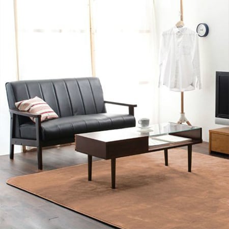 【ベージュ】マイクロファイバーラグ ラグマット 130×190cm