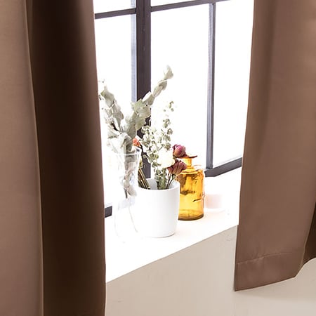 【ブラウン/幅100cm×丈178cm】1級遮光カーテン 2枚組/強い日差しを遮る1級遮光の生地