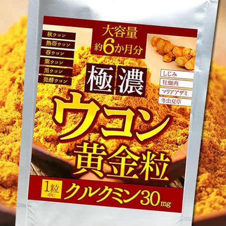 【大容量約6か月分】極濃ウコン黄金粒 180粒