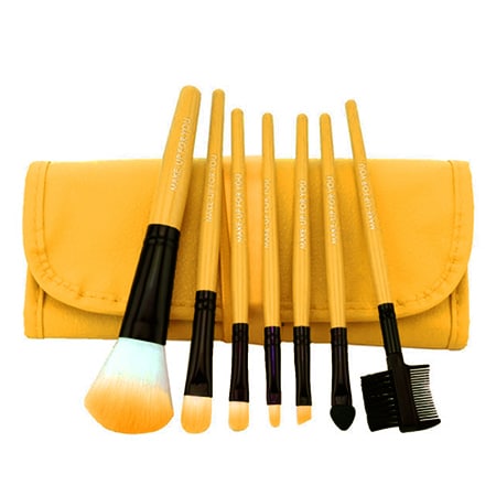 【7本入り／イエロー】メイクブラシセット