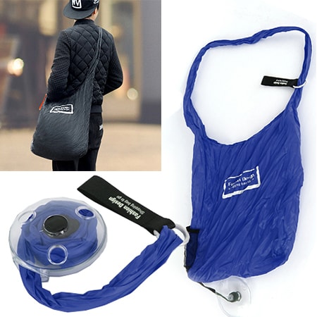 【ブルー】コンパクト買い物バッグ