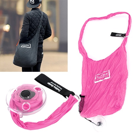 【ピンク】コンパクト買い物バッグ