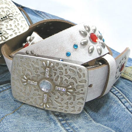 【TG-01WH】ヴィンテージ本革スタッズベルト