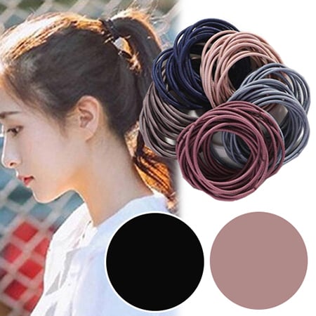 【ブラック×ピンク】毎日使いに最適♪ヘアゴム200本セット