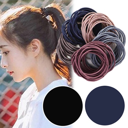 【ブラック×ネイビー】毎日使いに最適♪ヘアゴム200本セット