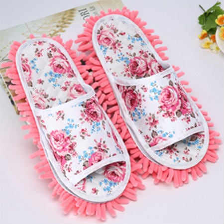 【ピンク】歩くだけで楽々掃除ができる掃除スリッパ♪