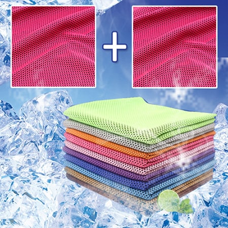 【3枚セット／ピンク】水に濡らすだけ！ひんやり冷感タオル