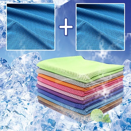 【3枚セット／ライトブルー】水に濡らすだけ！ひんやり冷感タオル