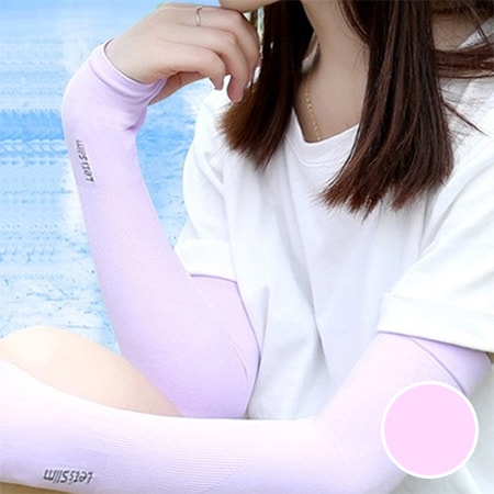 【ピンク】指穴付きUVカット冷感アームカバー