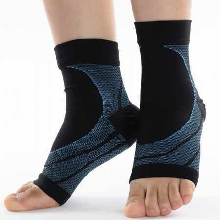 【ブルー・M】優れた伸縮性で足首をしっかりホールド  アーチ サポーター 2枚セット