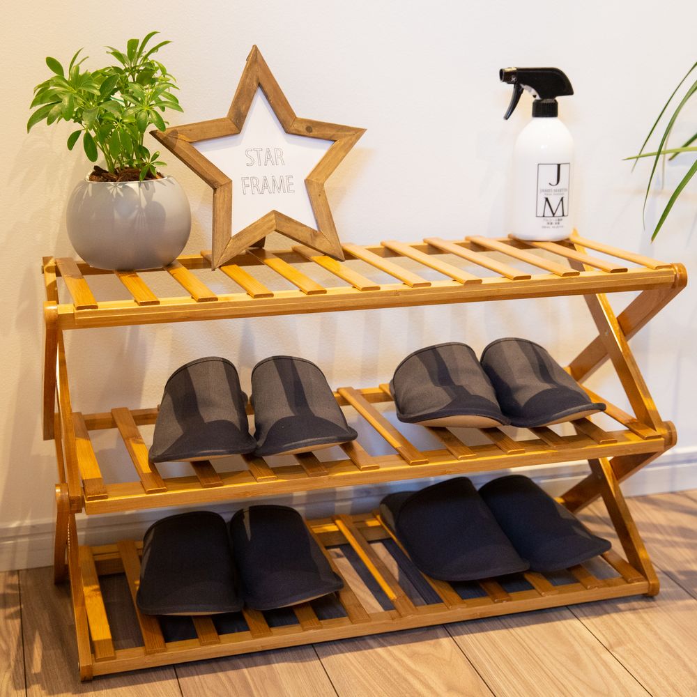 竹製折りたたみマルチラックを税込・送料込でお試し | サンプル百貨店