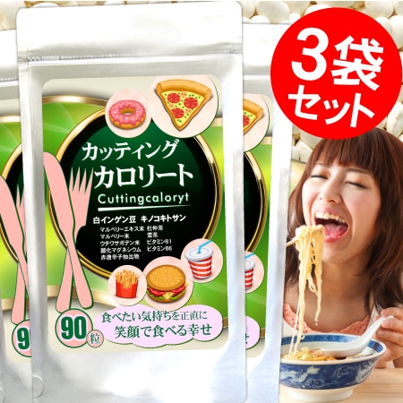 【約9か月分】カッティングカロリート(約3か月分/90粒)×3袋