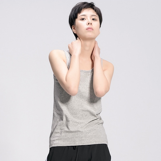 【グレー・L】タンクトップ 胸つぶし ナベシャツ 男装 インナー
