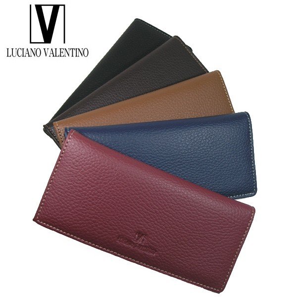 【ブラウン】ルチアーノバレンチノ 牛革  長財布 LUV-3001
