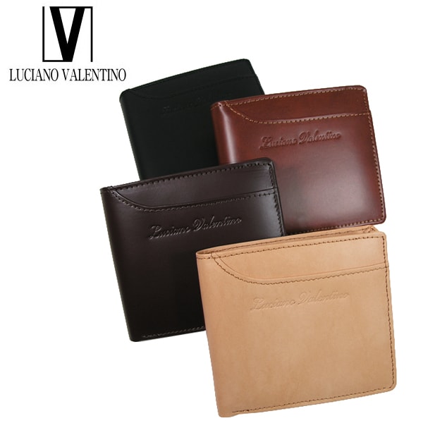 【ブラック】ルチアーノバレンチノ 2つ折財布 LUV-7004