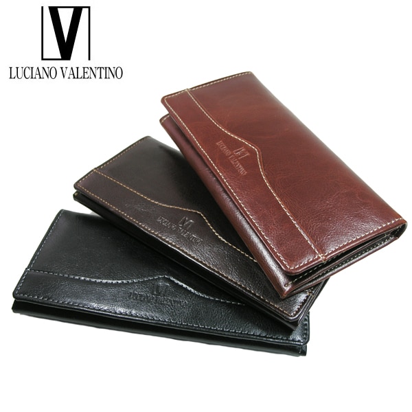 【ブラック】ルチアーノバレンチノ 牛革 長財布 LUV-6001