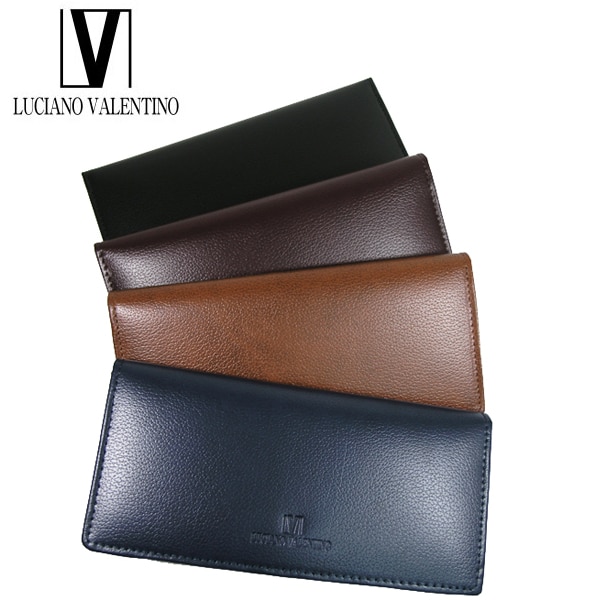 【ネイビー】ルチアーノバレンチノ 牛革 長財布 LUV-8001