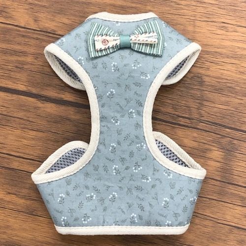 グレー×ボタニカル【Sサイズ】リード付きペットハーネス