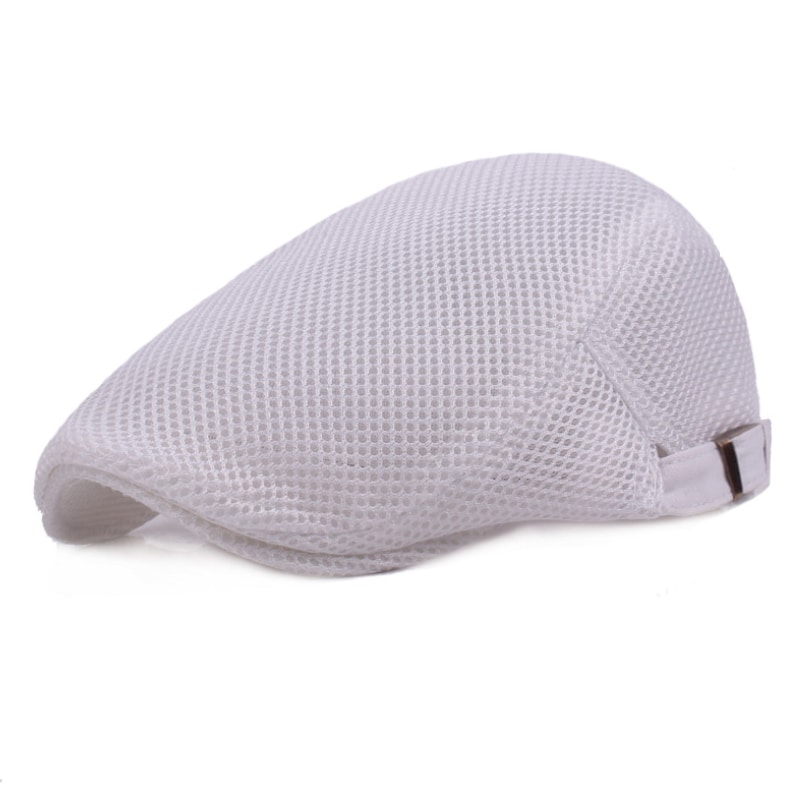 【ホワイト】ハンチング 帽子 メンズ おしゃれ メッシュ ハンチング帽 ゴルフ帽子