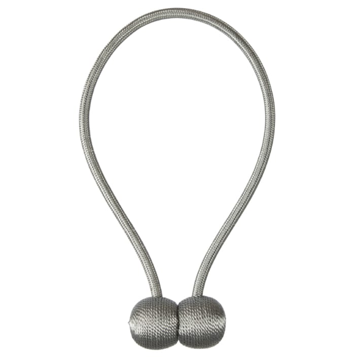 【シルバーグレー】ロープ式　カーテンタッセル 2個セット マグネット カーテン留め飾り