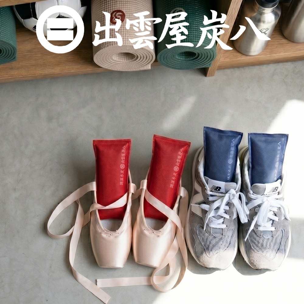 調湿木炭「炭八」ミニ（紺）×2セット、ミニ（赤）×2セット　※合計8袋