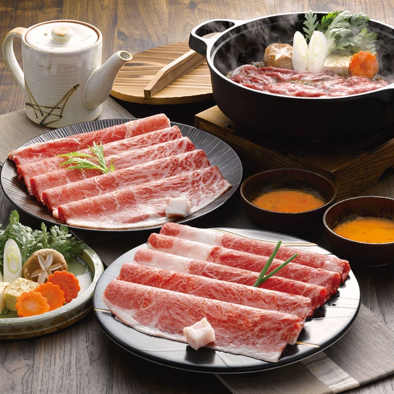 【計920g】松阪牛とくまもとあか牛のすきやき肉（「松阪牛」「くまもとあか牛」各もも肉460g）