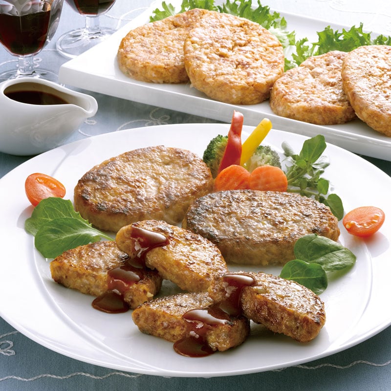 【計10個】国産ポーク生ハンバーグと合挽き生ハンバーグ