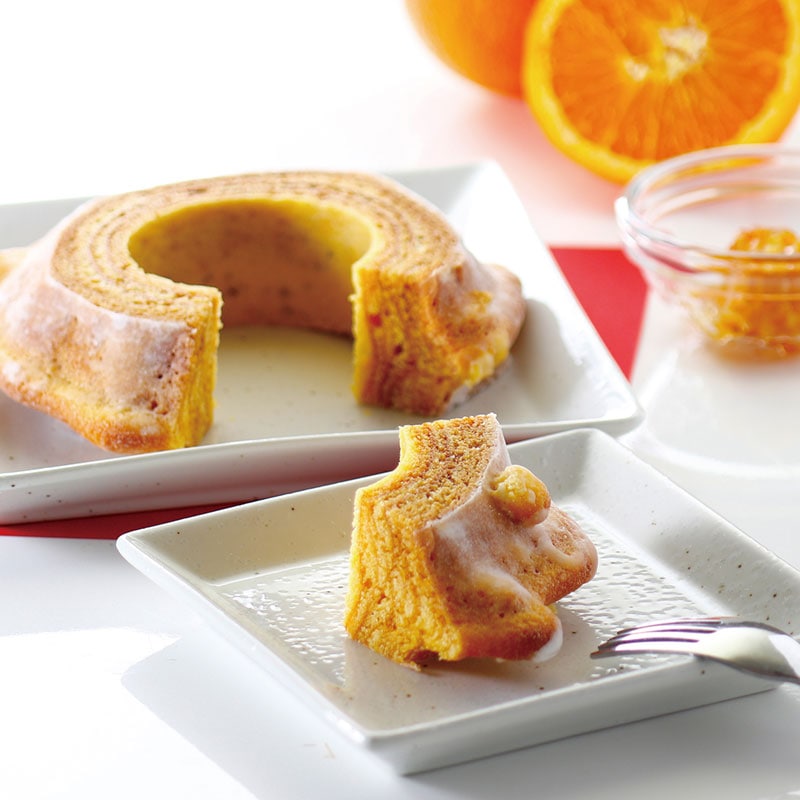 【1個】「ラ・ベットラ・ダ・オチアイ」バウムクーヘン オレンジピール入り（直径13cm）