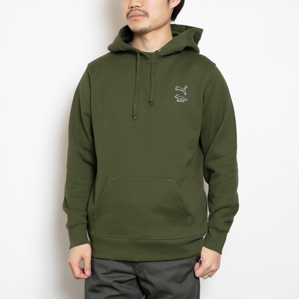 Lサイズ[PUMA×MAISON KITSUNE] パーカー HOODIE カーキを税込・送料込 