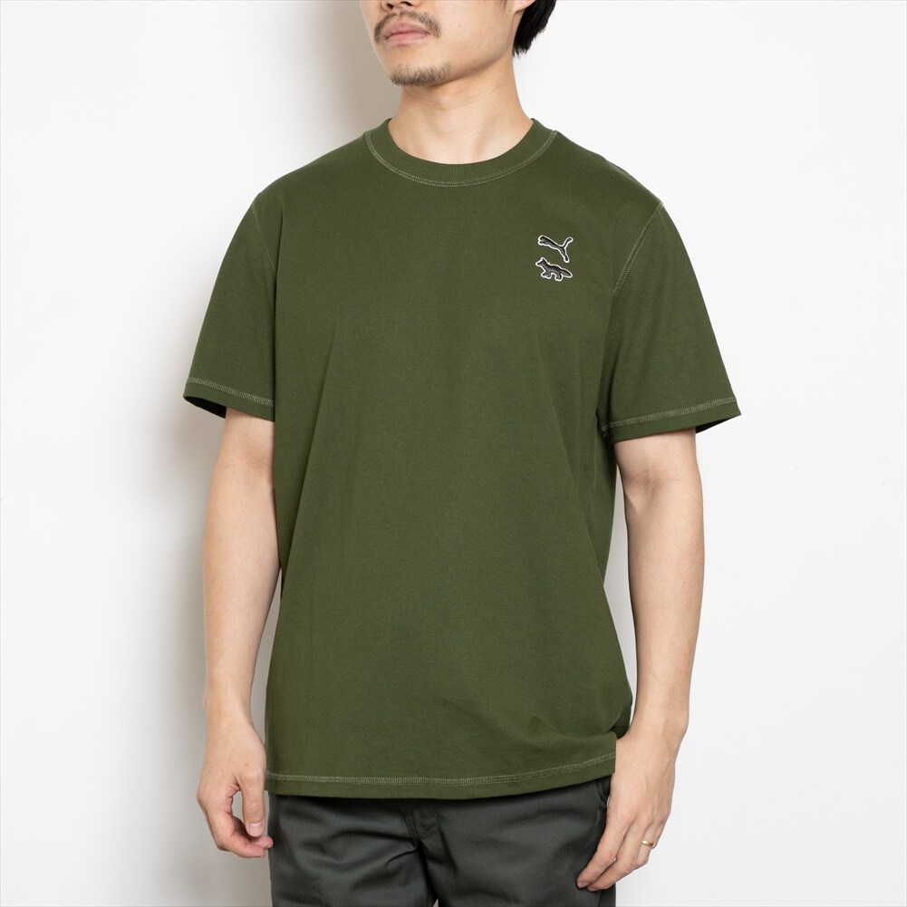 人気ブラドン人気ブラドンメゾンキツネ ダブルフォックス カーキT