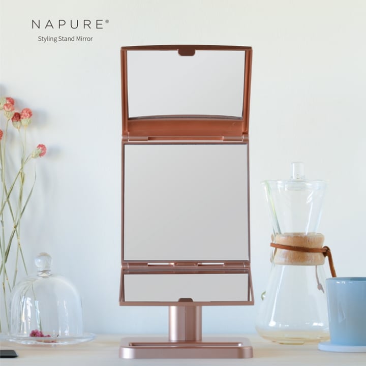 【ピンクゴールド】ナピュア  スタイリングスタンドミラ―