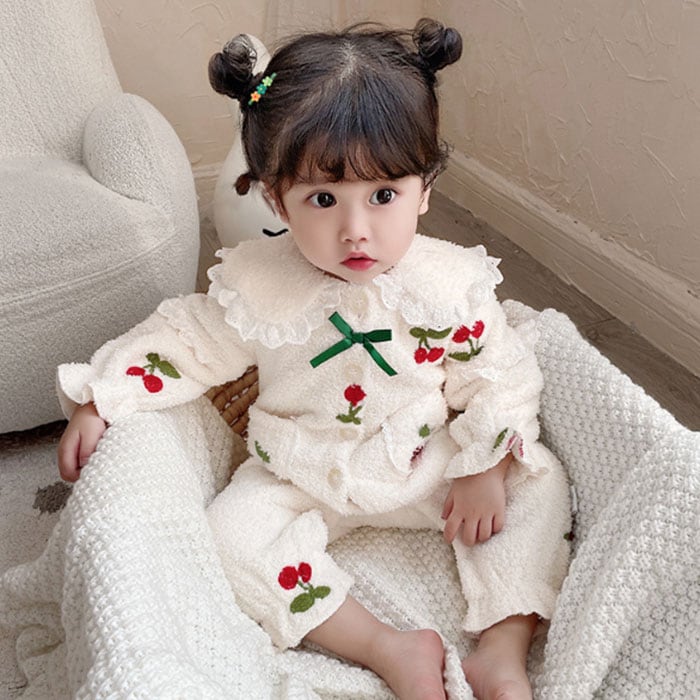 59】ロンパース さくらんぼ 赤ちゃん 服 ベビー服 女の子 新生児 0歳 1