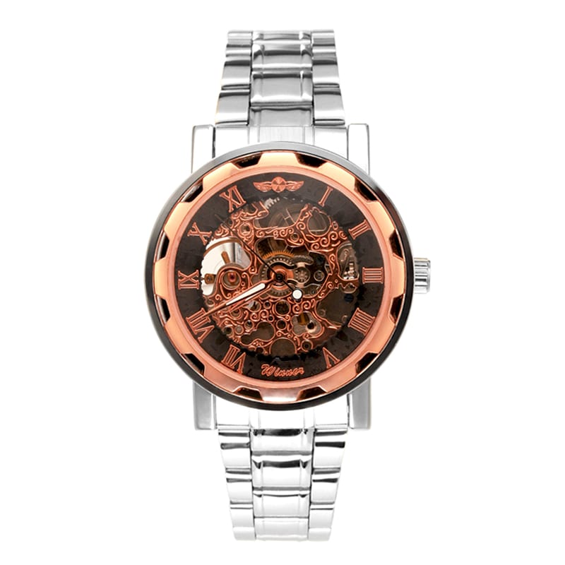 自動巻き腕時計 透かし彫りが美しいスケルトン腕時計 ATW013-PGBK ...