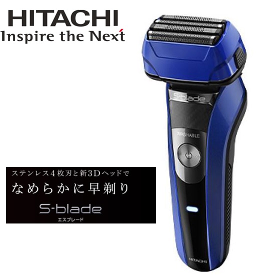 [ブルー] 日立/エスブレード 往復式シェーバー (4枚刃/新3Dヘッド)/RMH-F470B(A)