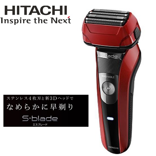 [レッド] 日立/エスブレード 往復式シェーバー (4枚刃/新3Dヘッド)/RMH-F470B(R)