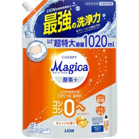 チャーミー マジカ 速乾+カラッと除菌 オレンジの香りつめかえ用特大　1020ML×6点セット