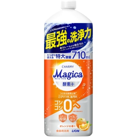 チャーミー マジカ 速乾+カラッと除菌 オレンジの香りつめかえ用大型サイズ　710ML×10点セット