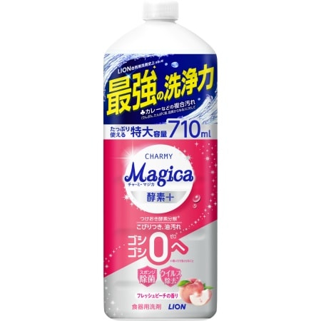 チャーミー マジカ 速乾+カラッと除菌 ピーチの香りつめかえ用大　710ML×10点セット