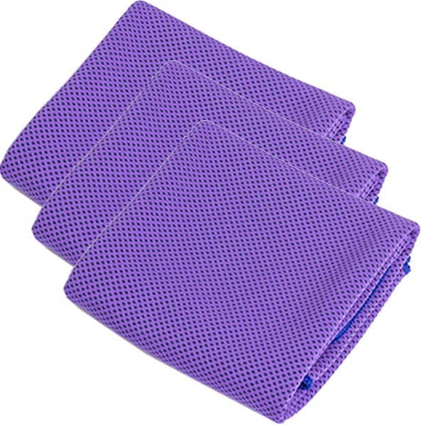 【パープル×3枚セット】熱中症対策にひんやりクールタオル