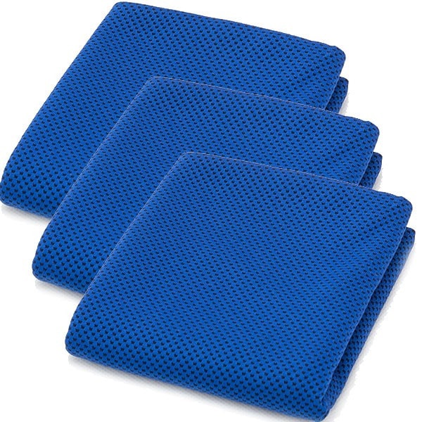 【サファイアブルー×3枚セット】熱中症対策にひんやりクールタオル