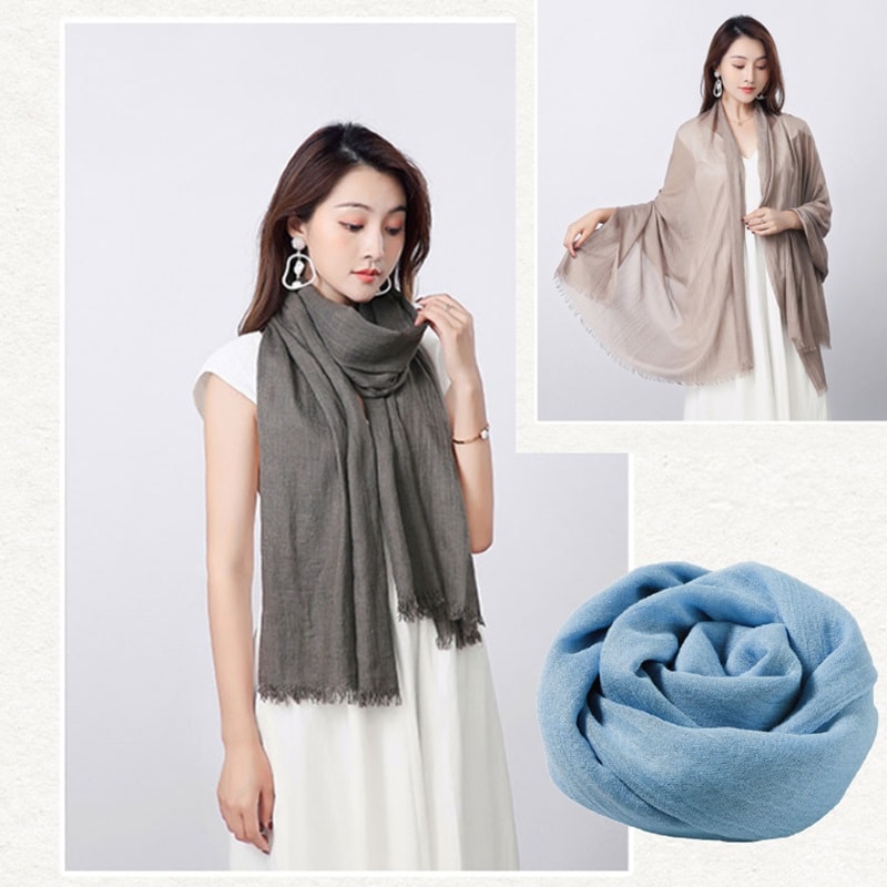【スカイブルー】大判ストール【100×180cm】