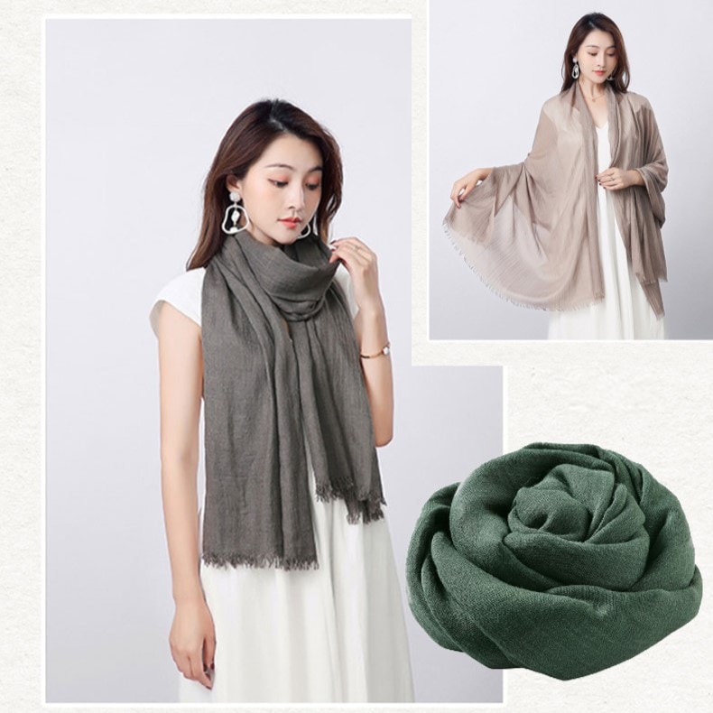 【スレートグリーン】大判ストール【100×180cm】