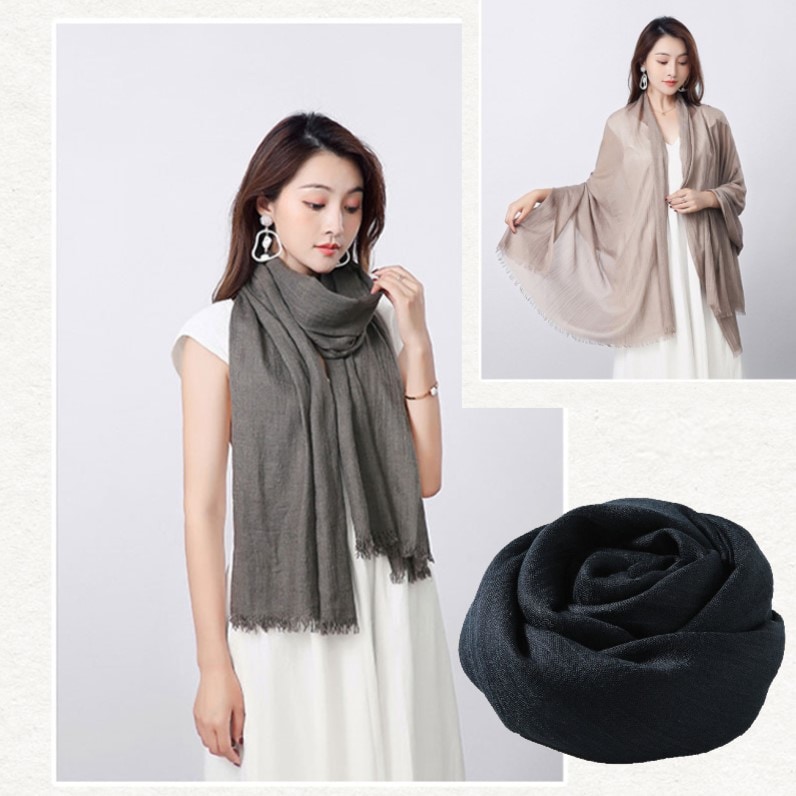 【ネイビー】大判ストール【100×180cm】