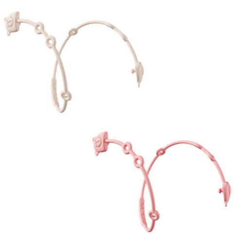 【ピンク×ベージュ】おしゃぶりホルダー2本セット