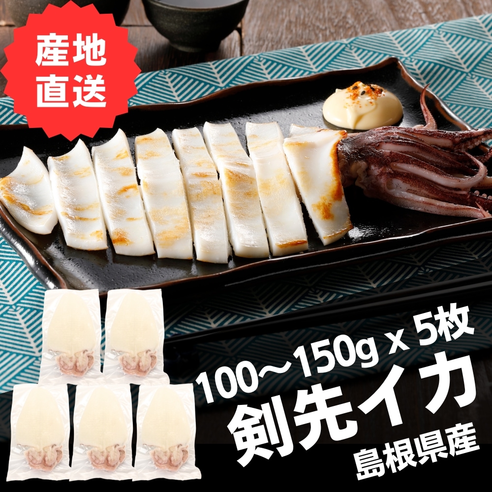 【島根県産】剣先イカ一夜干し【5枚セット】